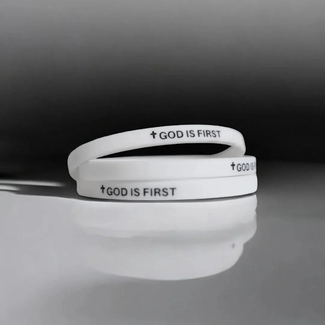Covenant Co. — "God Is First, I'm Second" Silicone Bracelet Set (Pack of 2)
