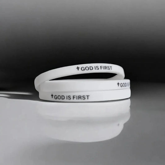 Covenant Co. — "God Is First, I'm Second" Silicone Bracelet Set (Pack of 2)